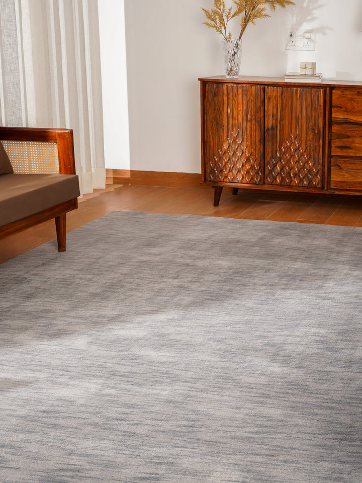 Solid Hand Knotted Wool Rug