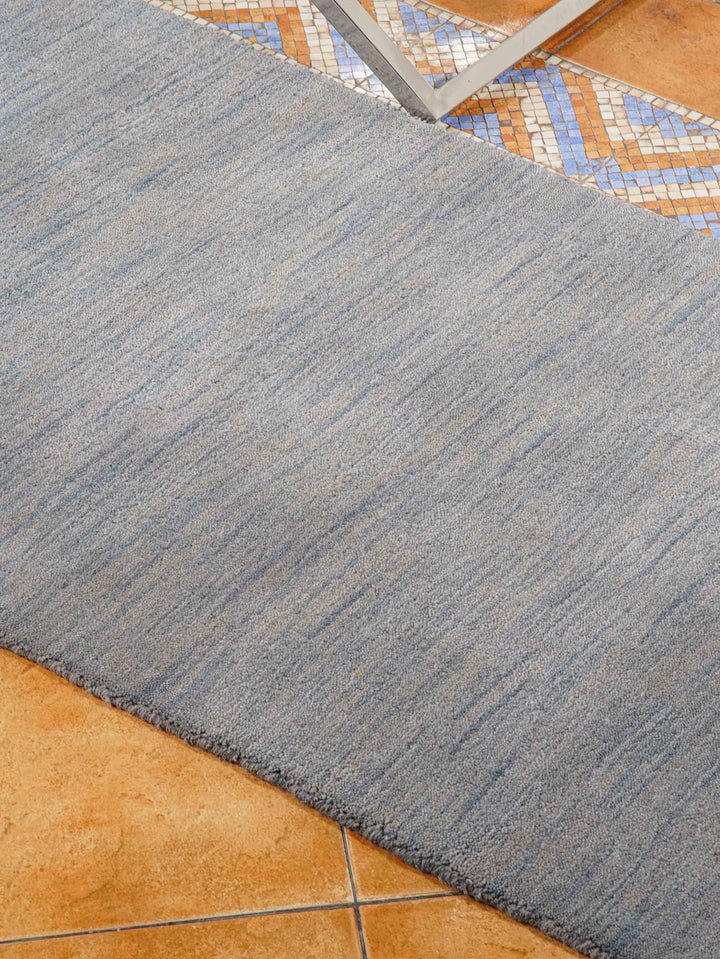 Solid Hand Knotted Wool Rug