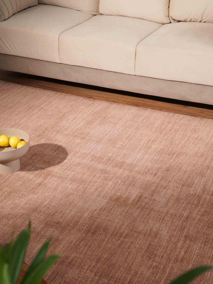 Solid Hand Knotted Wool Rug
