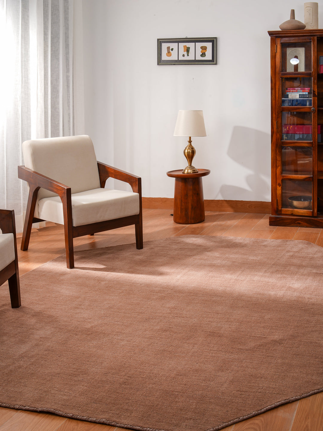 Solid Hand Knotted Wool Rug