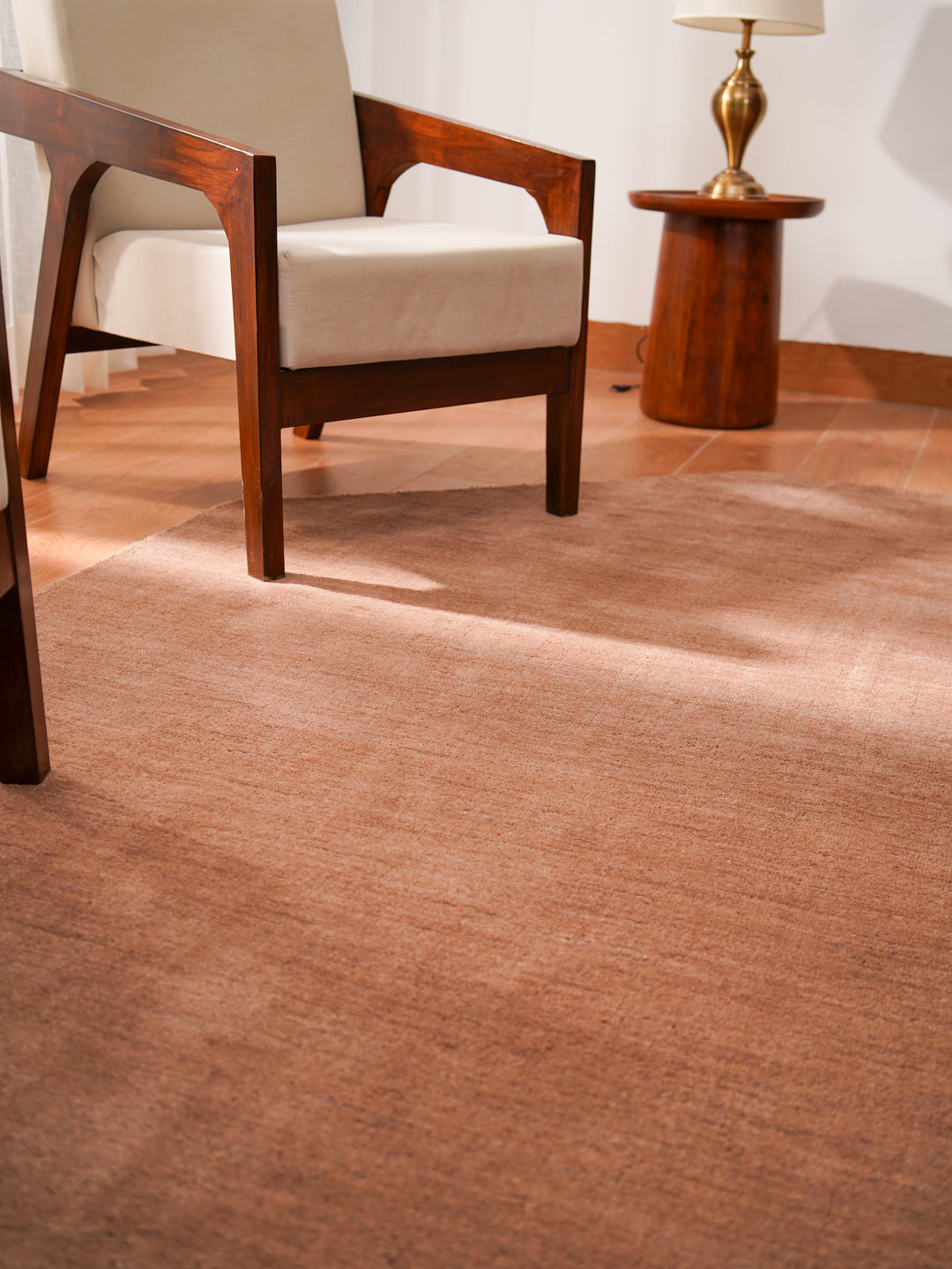 Solid Hand Knotted Wool Rug