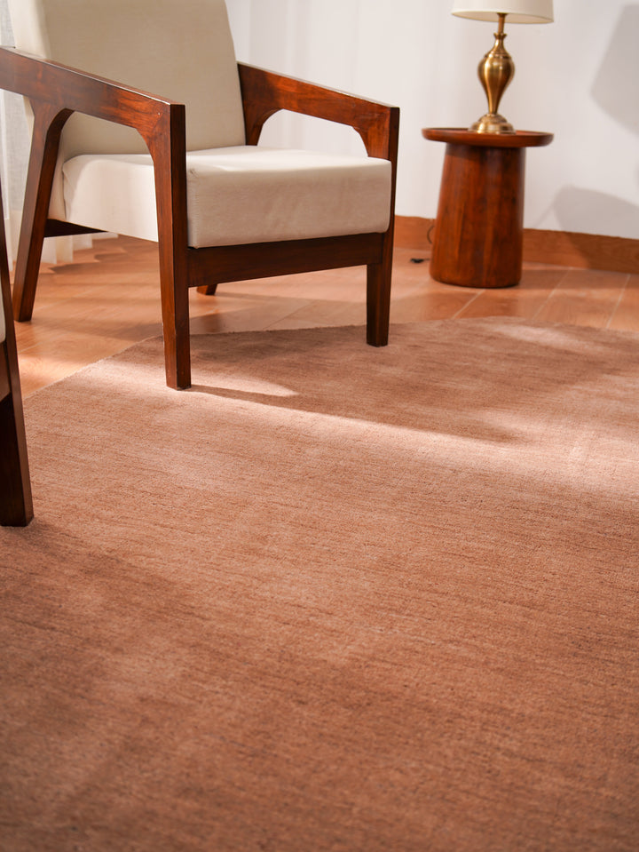 Solid Hand Knotted Wool Rug