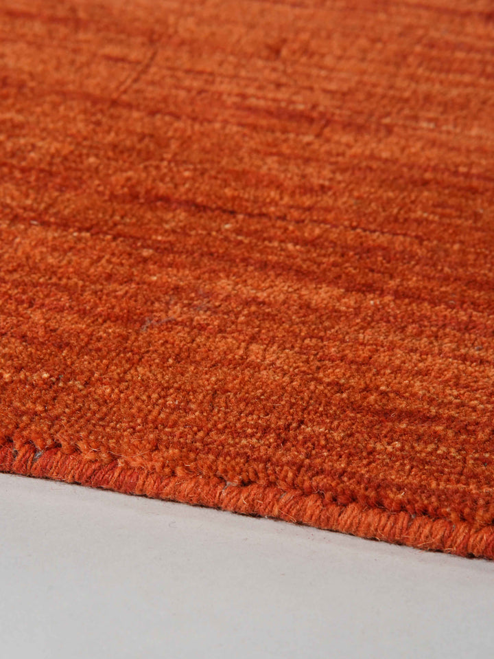 Solid Hand Knotted Wool Rug