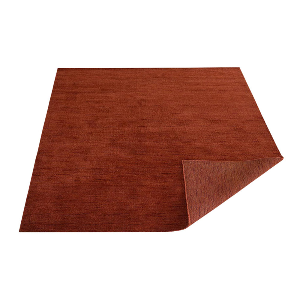 Solid Hand Knotted Wool Rug