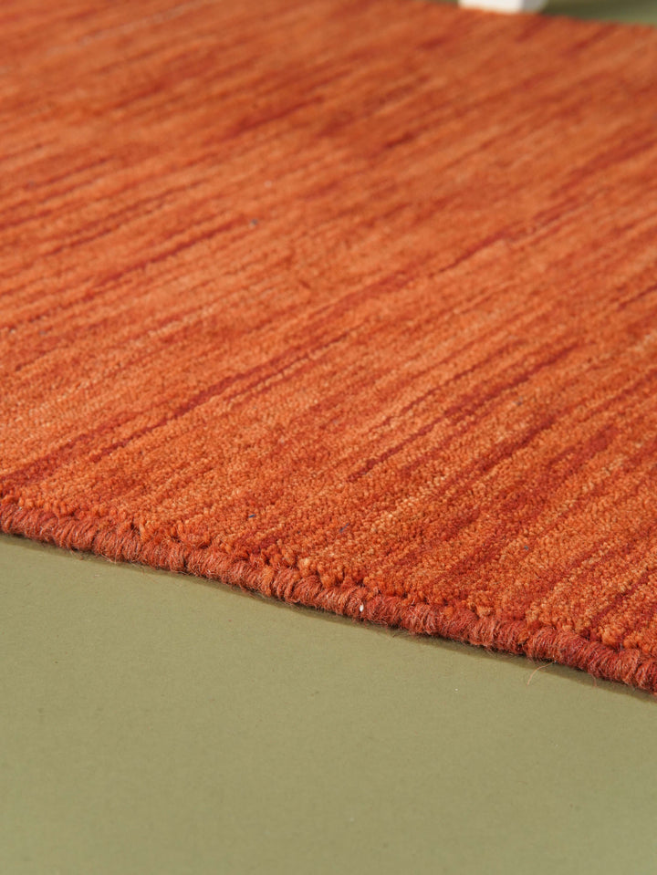 Solid Hand Knotted Wool Rug
