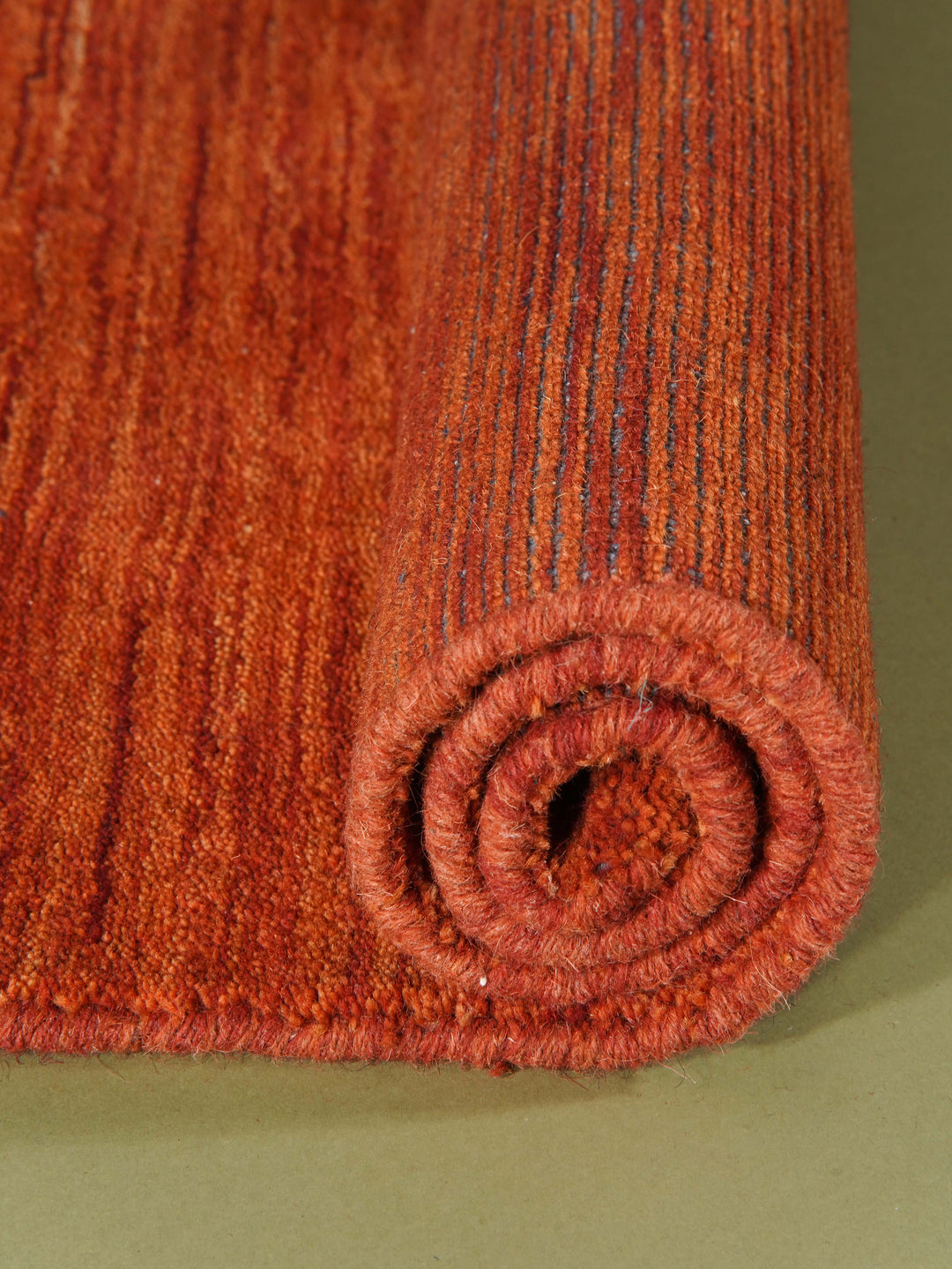 Solid Hand Knotted Wool Rug