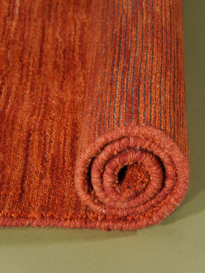 Solid Hand Knotted Wool Rug