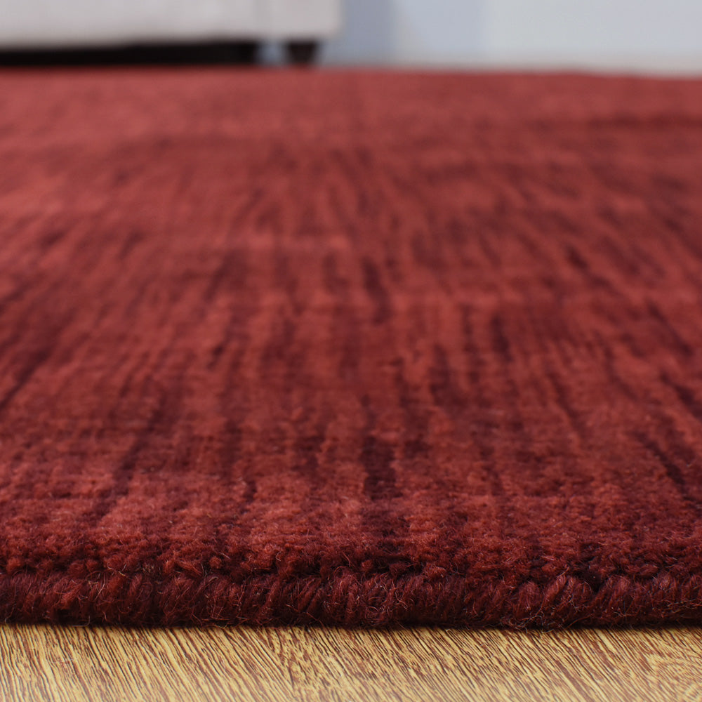 Solid Hand Knotted Wool Rug
