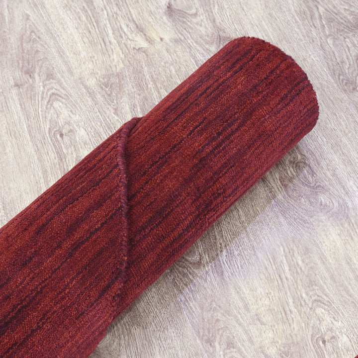 Solid Hand Knotted Wool Rug