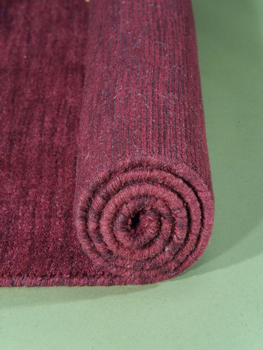Solid Hand Knotted Wool Rug