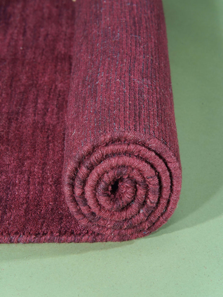 Solid Hand Knotted Wool Rug