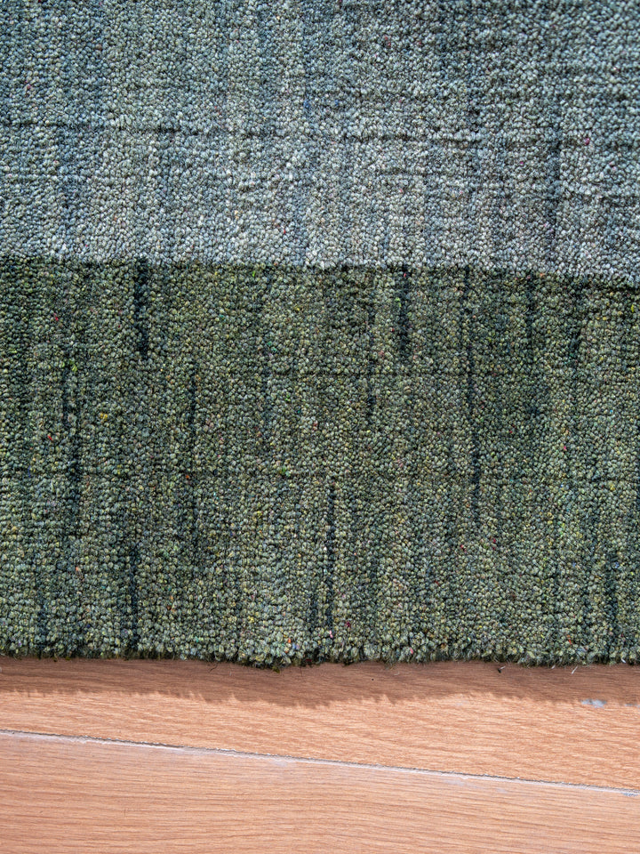 Hand Knotted Wool Area Rug Contemporary Blue L00201