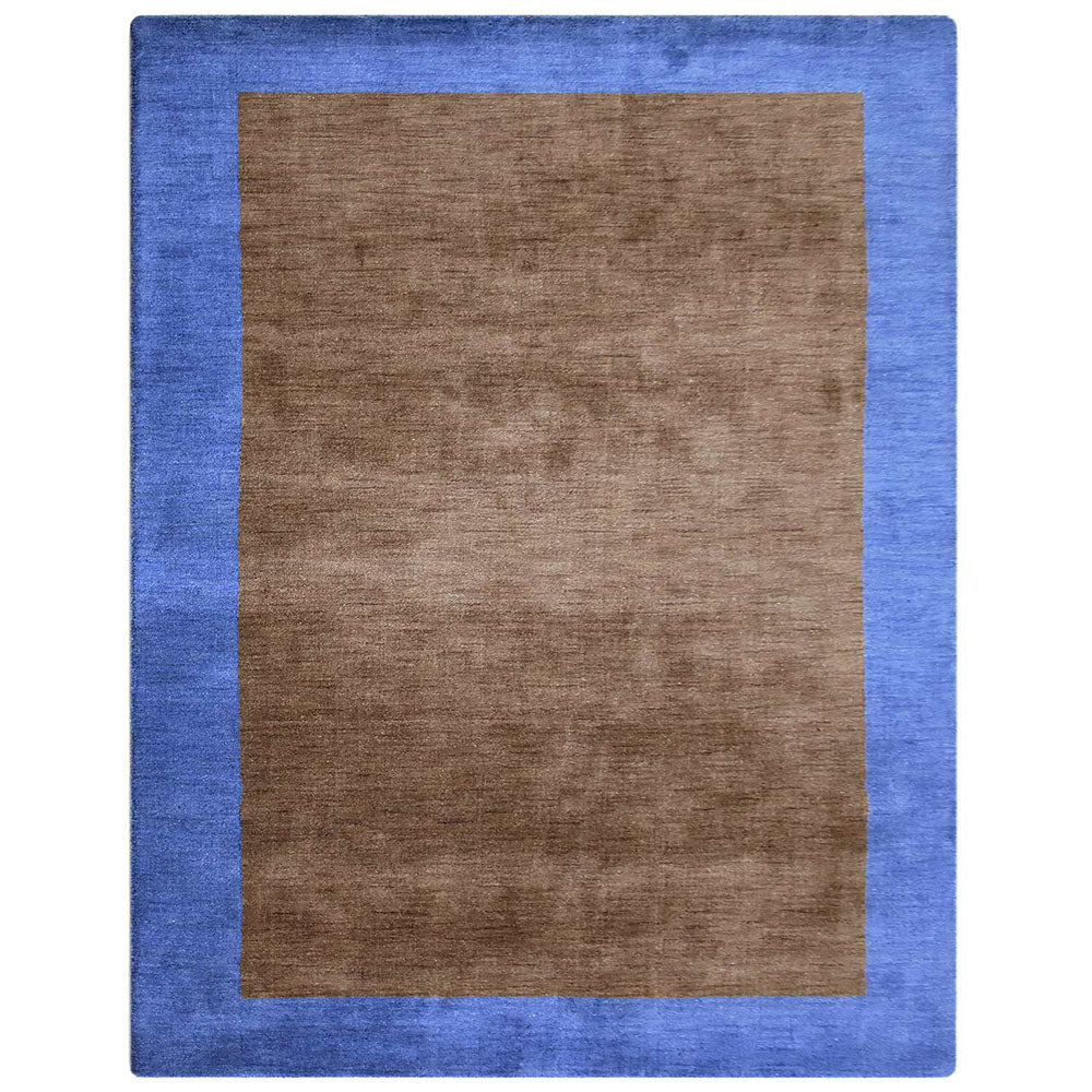 Hand Knotted Wool Area Rug Contemporary Blue L00201