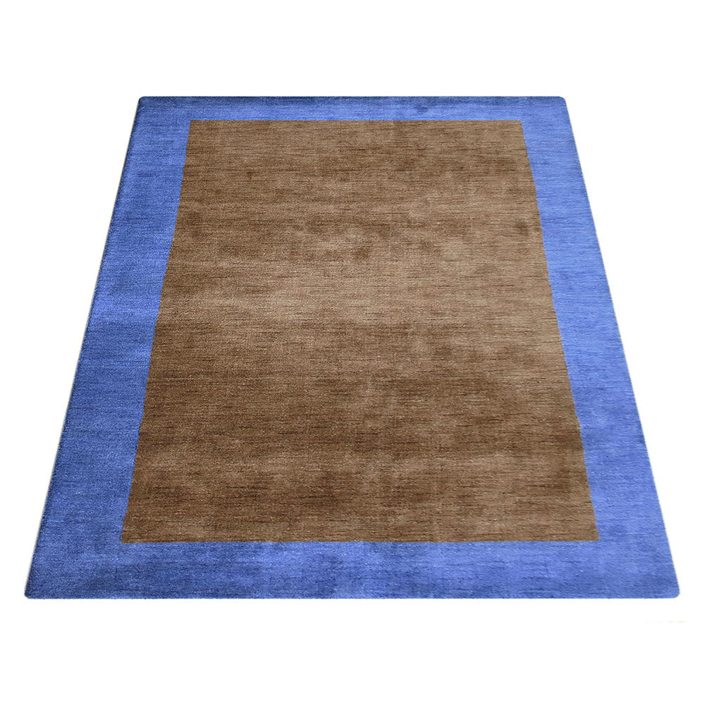 Hand Knotted Wool Area Rug Contemporary Blue L00201