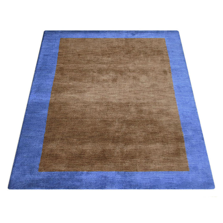 Hand Knotted Wool Area Rug Contemporary Blue L00201