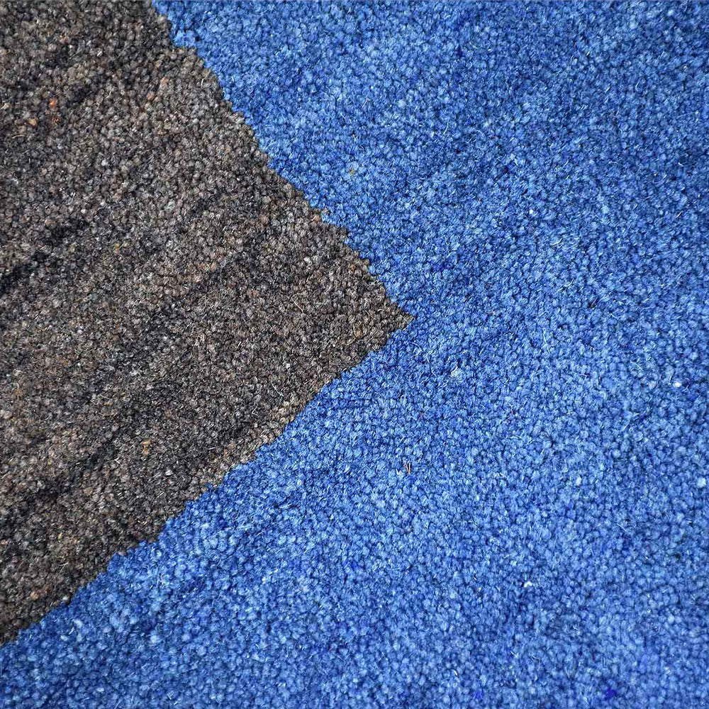 Hand Knotted Wool Area Rug Contemporary Blue L00201