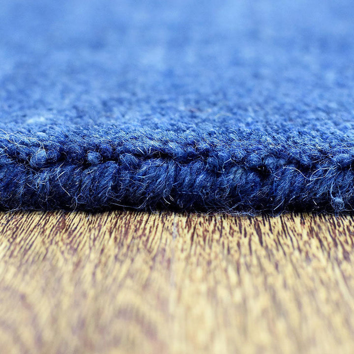 Hand Knotted Wool Area Rug Contemporary Blue L00201