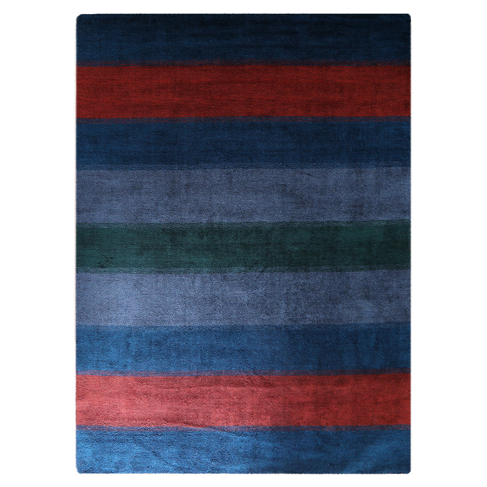 Hand Knotted Wool Area Rug Contemporary Blue Light Blue L00204