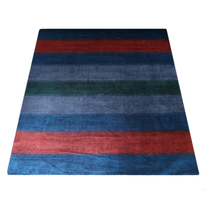 Hand Knotted Wool Area Rug Contemporary Blue Light Blue L00204
