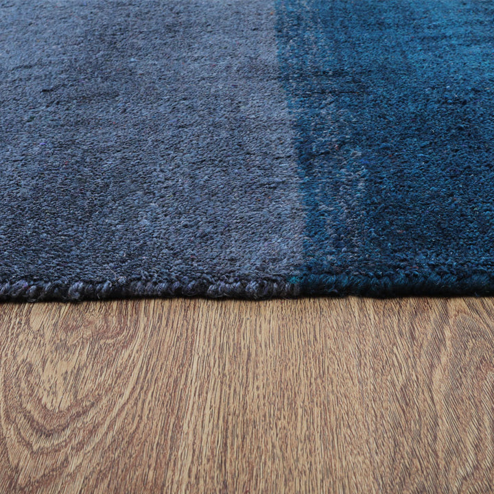 Hand Knotted Wool Area Rug Contemporary Blue Light Blue L00204