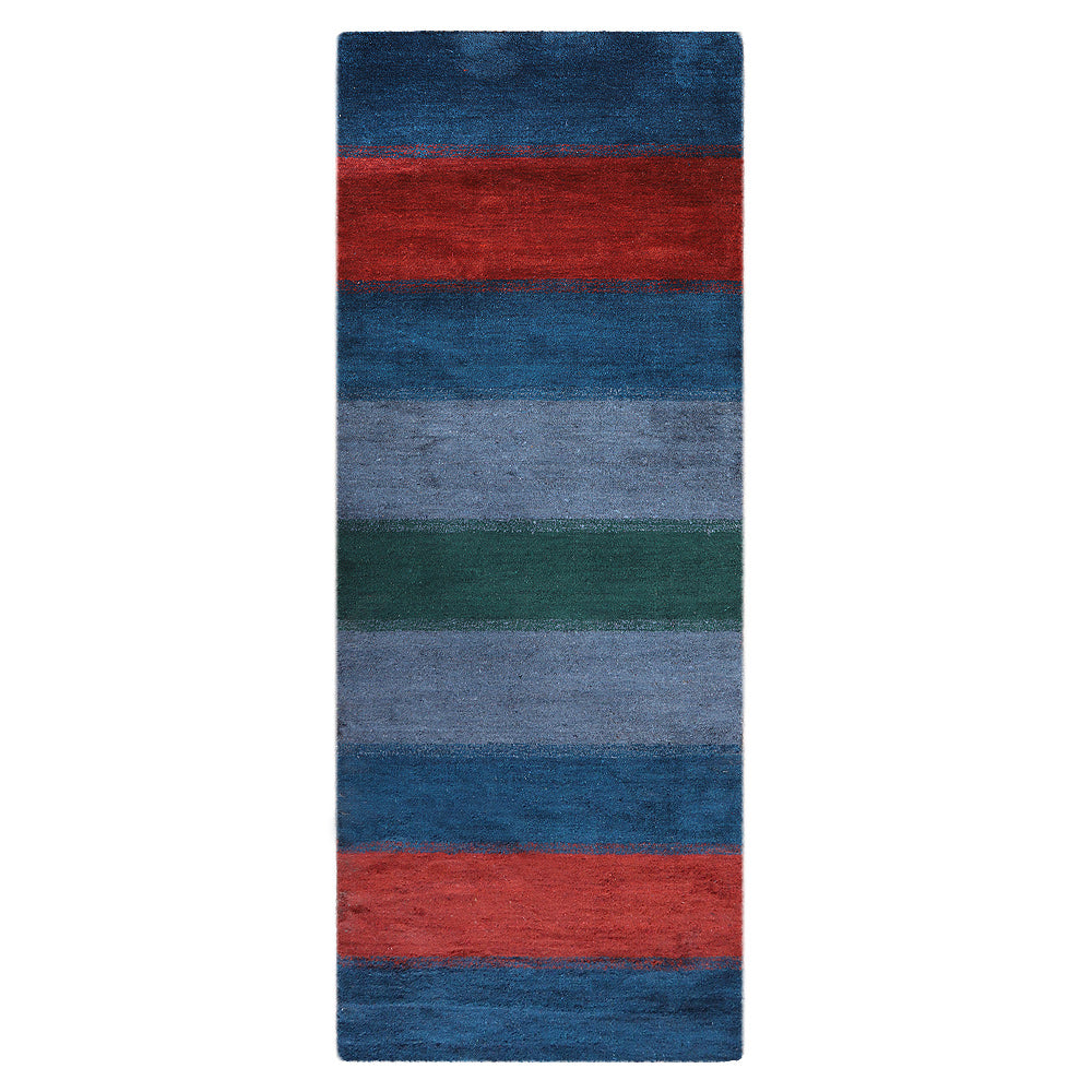 Hand Knotted Wool Area Rug Contemporary Blue Light Blue L00204