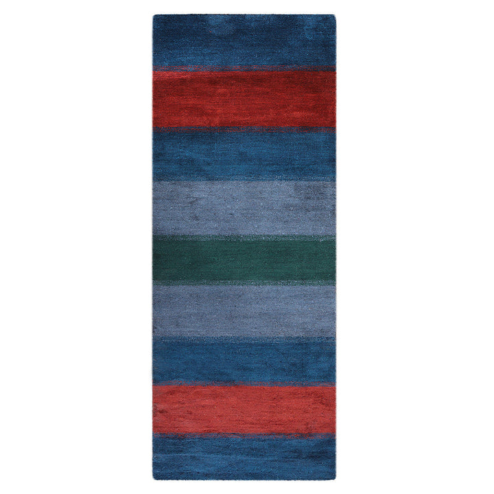 Hand Knotted Wool Area Rug Contemporary Blue Light Blue L00204