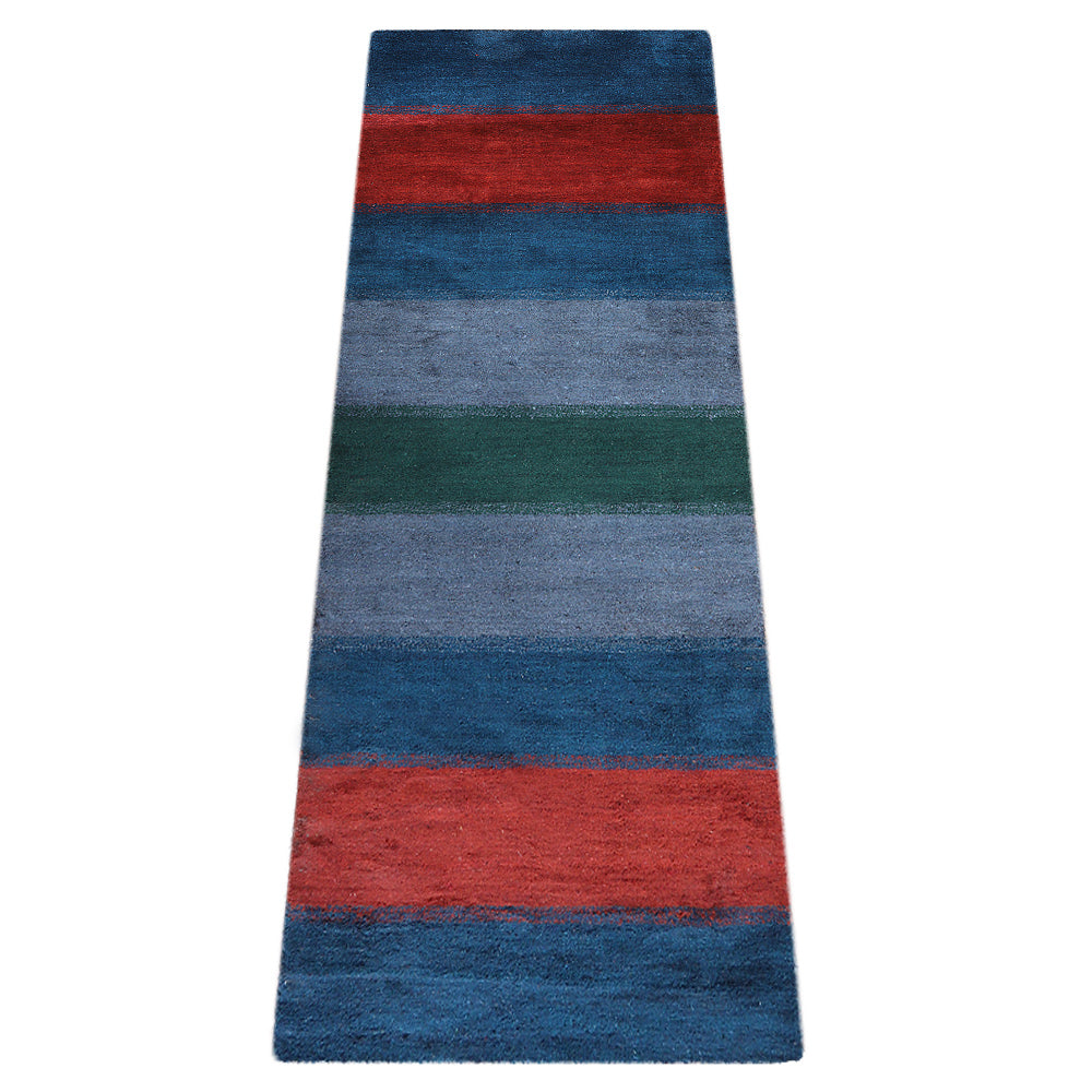 Hand Knotted Wool Area Rug Contemporary Blue Light Blue L00204