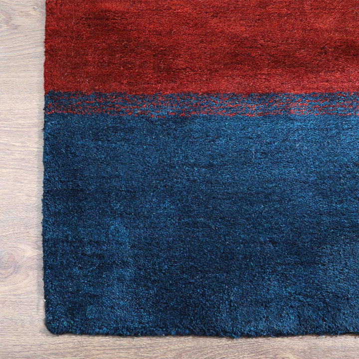 Hand Knotted Wool Area Rug Contemporary Blue Light Blue L00204