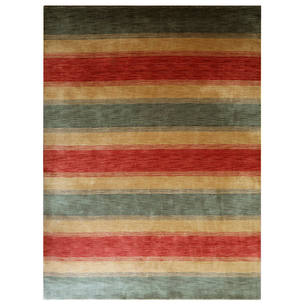 Hand Knotted Wool Area Rug Contemporary Blue Light Blue L00204