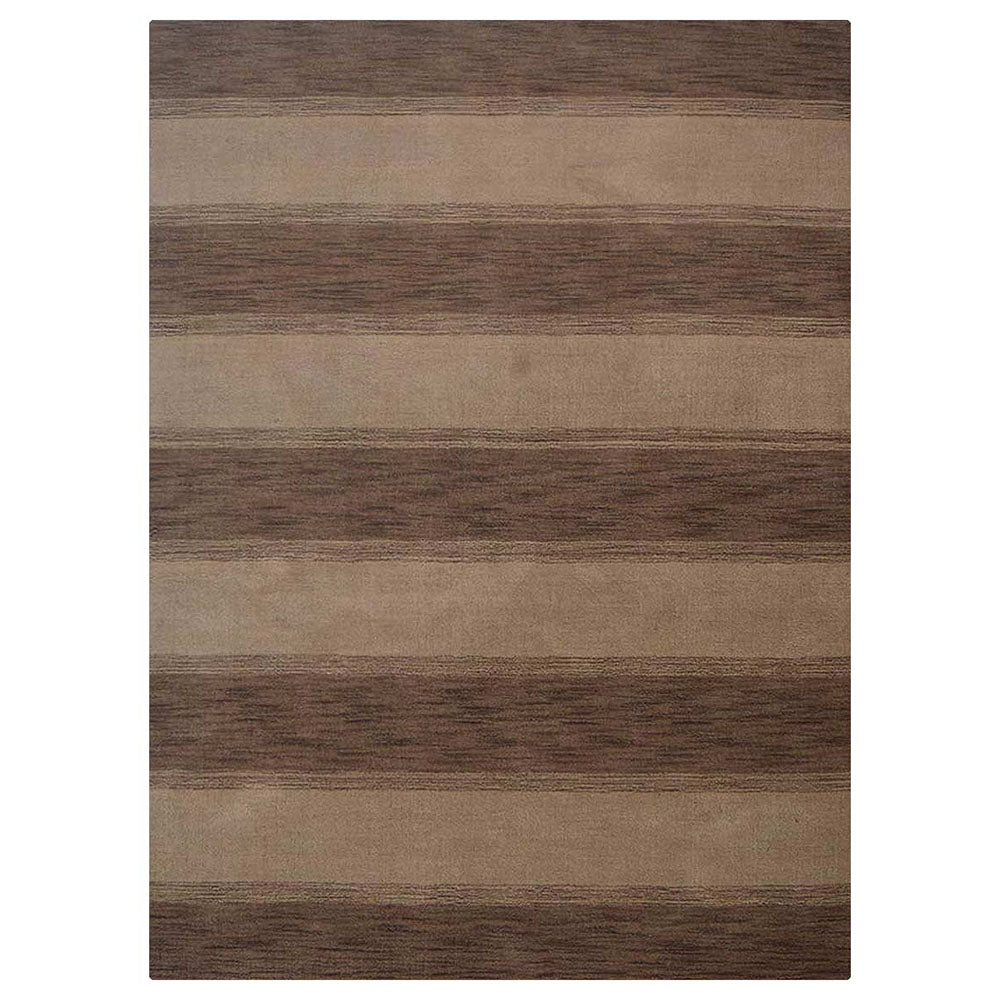 Hand Knotted Wool Area Rug Contemporary Brown Beige L00205