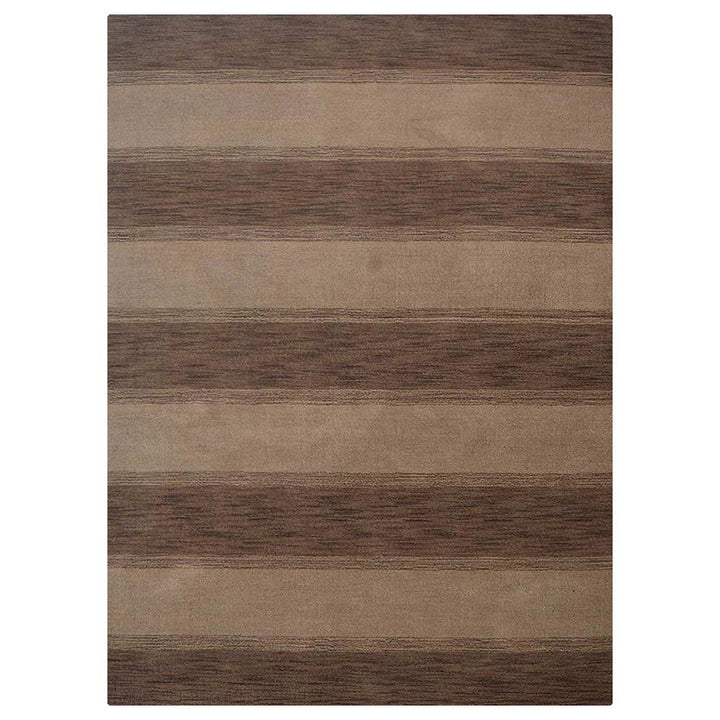 Hand Knotted Wool Area Rug Contemporary Brown Beige L00205