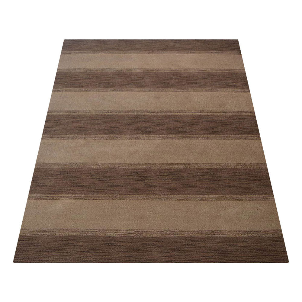 Hand Knotted Wool Area Rug Contemporary Brown Beige L00205