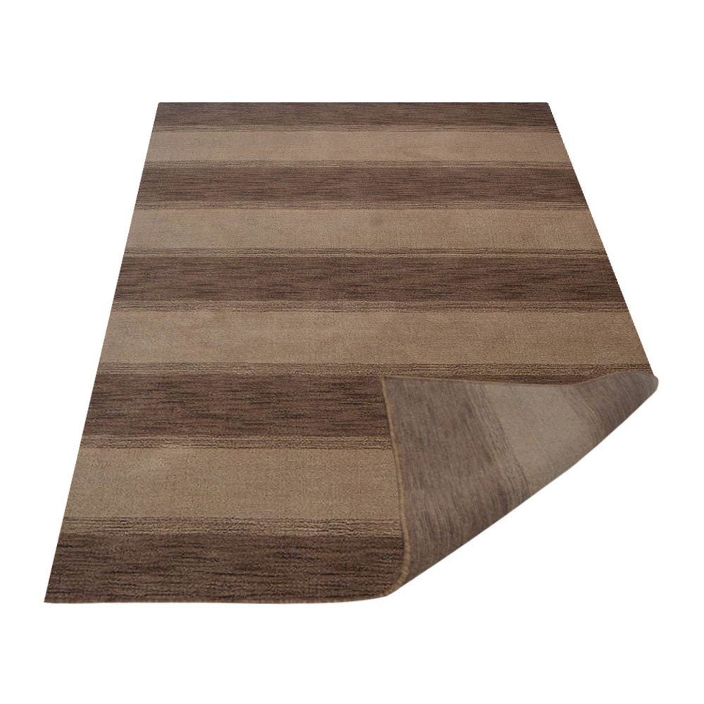 Hand Knotted Wool Area Rug Contemporary Brown Beige L00205