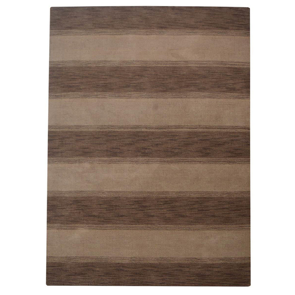 Hand Knotted Wool Area Rug Contemporary Brown Beige L00206