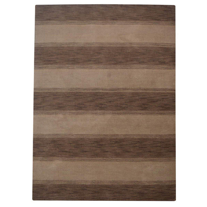 Hand Knotted Wool Area Rug Contemporary Brown Beige L00206