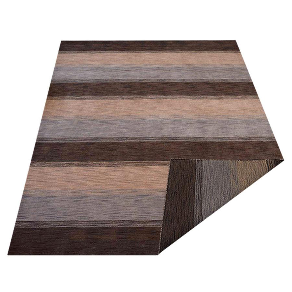Hand Knotted Wool Area Rug Contemporary Brown Beige L00206