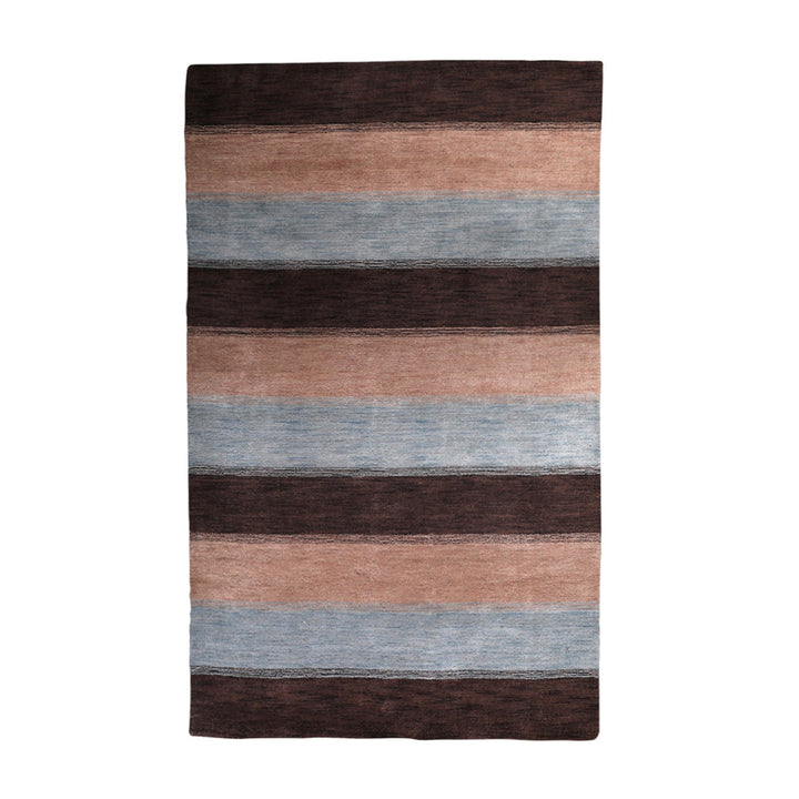 Hand Knotted Wool Area Rug Contemporary Brown Beige L00206