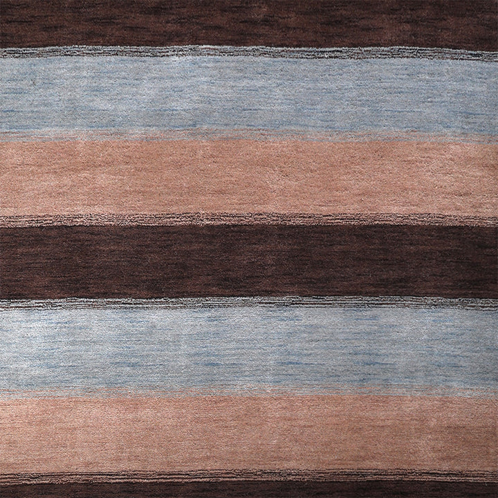 Hand Knotted Wool Area Rug Contemporary Brown Beige L00206