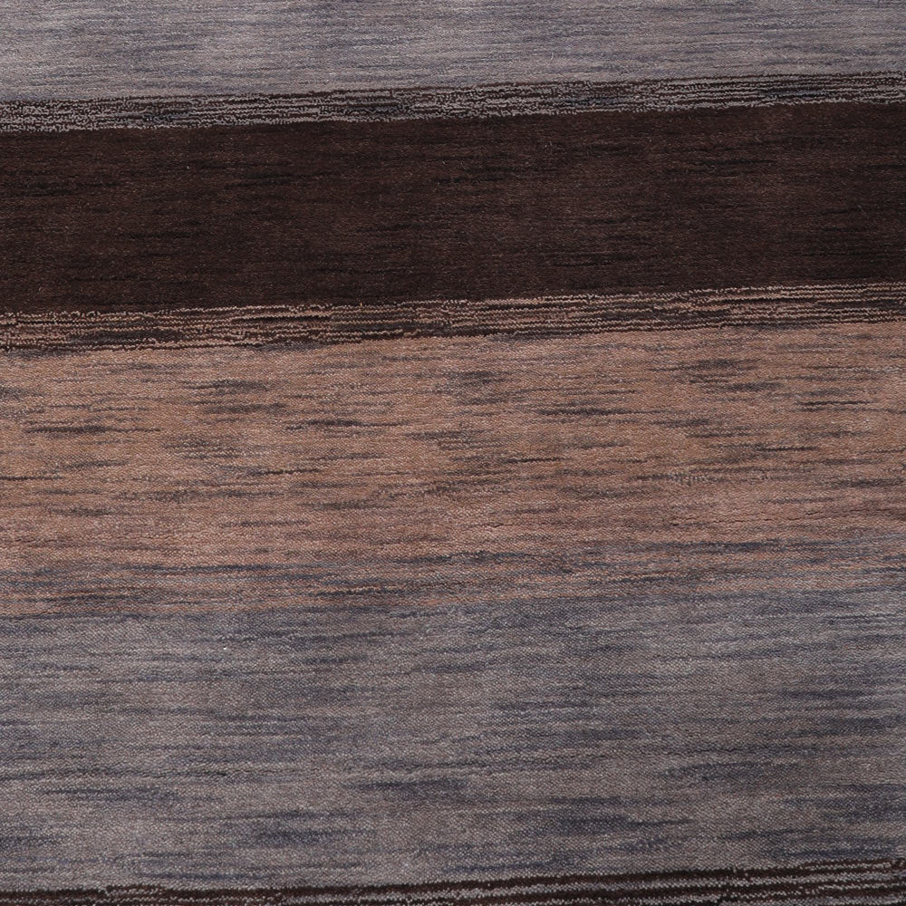 Hand Knotted Wool Area Rug Contemporary Brown Beige L00206