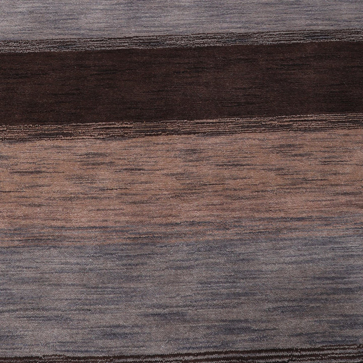 Hand Knotted Wool Area Rug Contemporary Brown Beige L00206