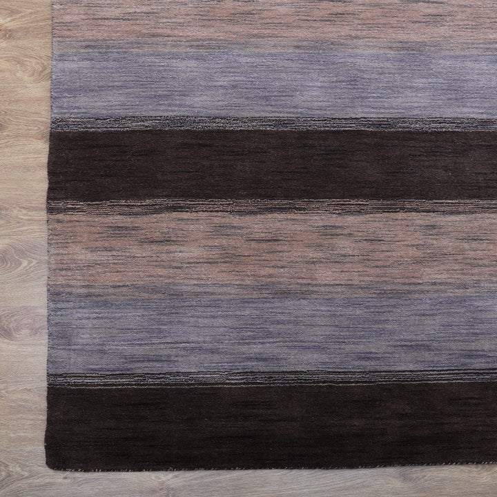 Hand Knotted Wool Area Rug Contemporary Brown Beige L00206