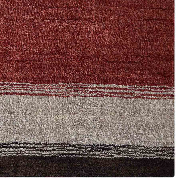 Hand Knotted Wool Area Rug Contemporary Brown Beige L00207