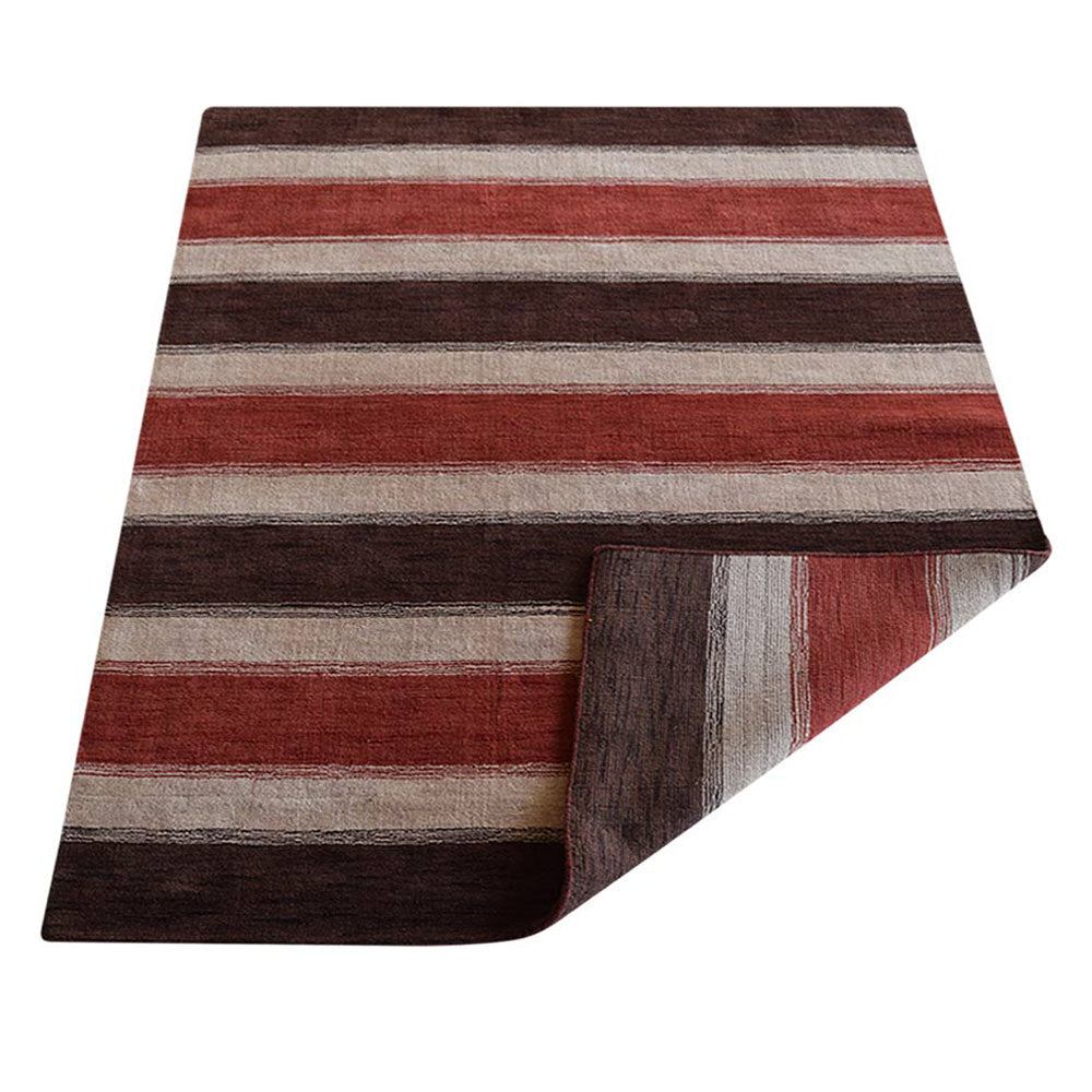 Hand Knotted Wool Area Rug Contemporary Brown Beige L00207