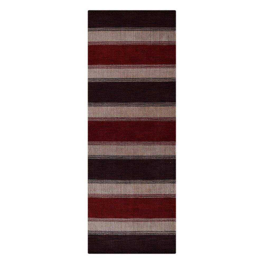 Hand Knotted Wool Area Rug Contemporary Brown Beige L00207