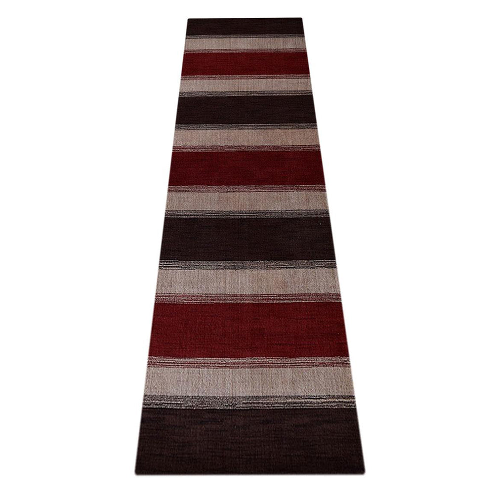 Hand Knotted Wool Area Rug Contemporary Brown Beige L00207