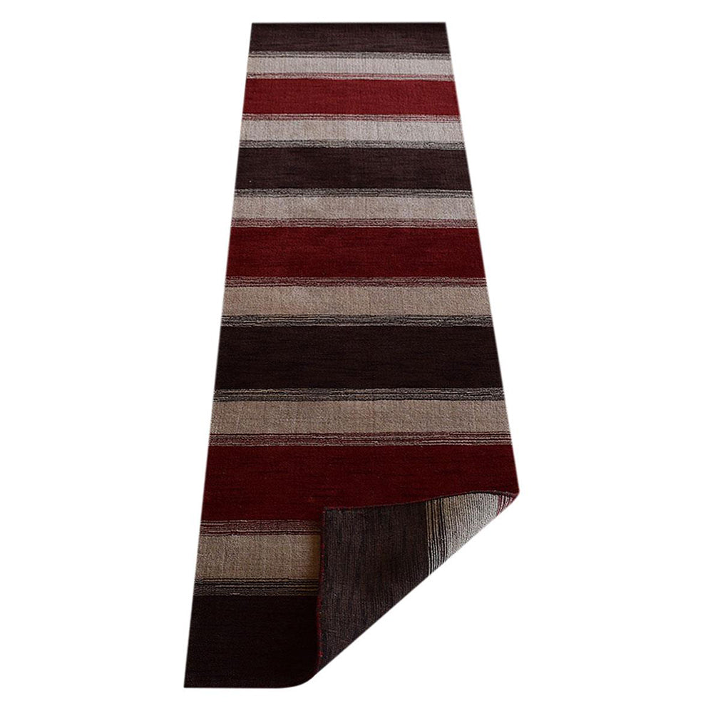 Hand Knotted Wool Area Rug Contemporary Brown Beige L00207