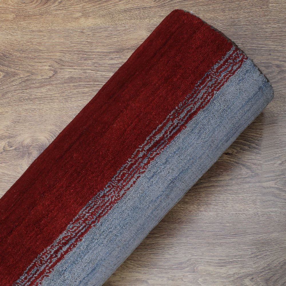Hand Knotted Wool Area Rug Contemporary Green Blue L00214