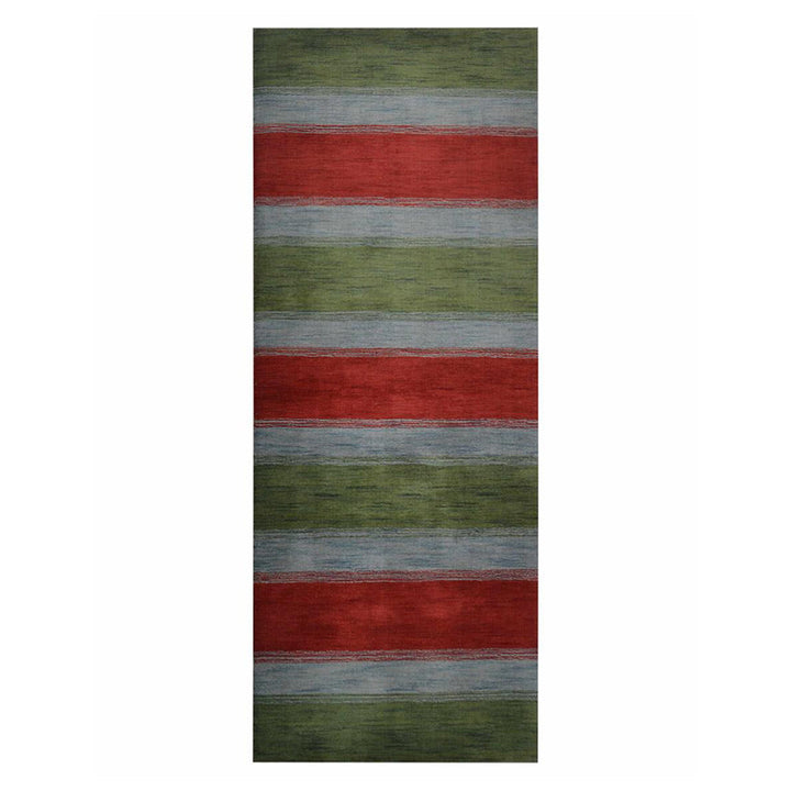 Hand Knotted Wool Area Rug Contemporary Green Blue L00214