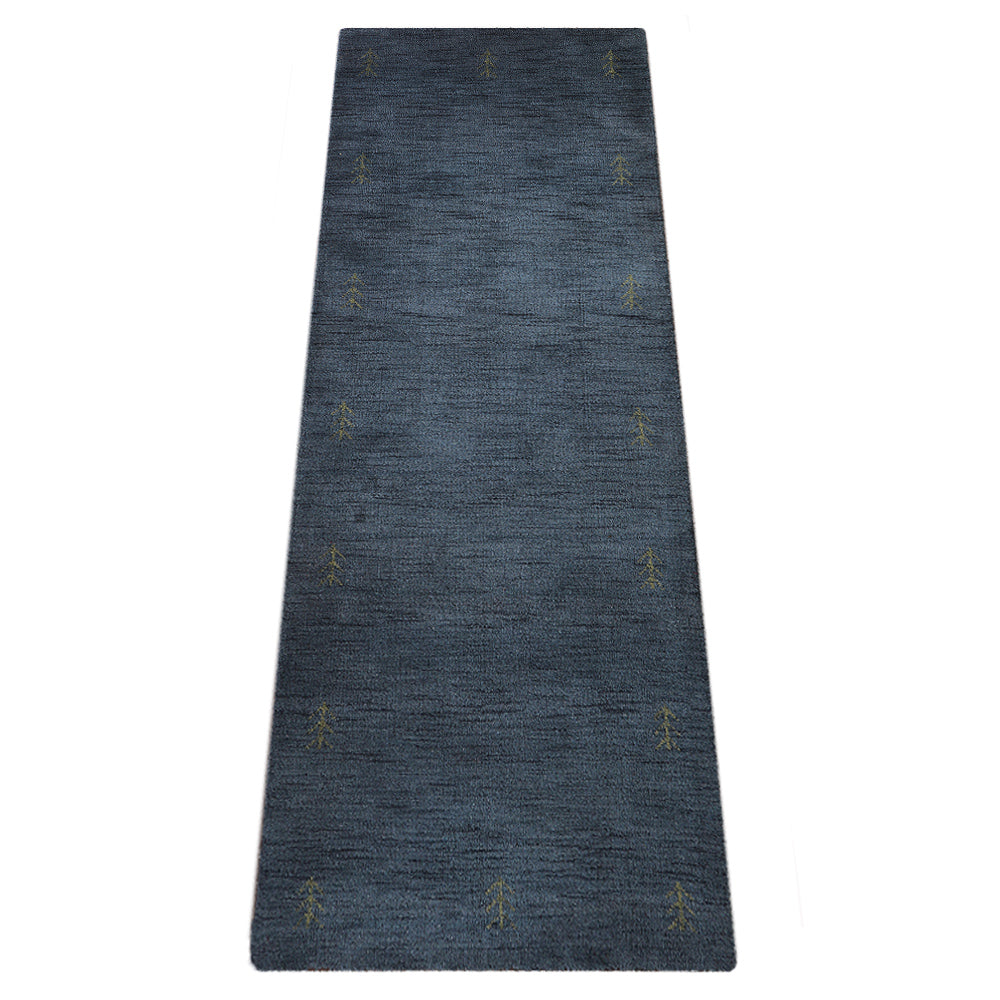 Hand Knotted Wool  Area Rug Contemporary Blue L00226