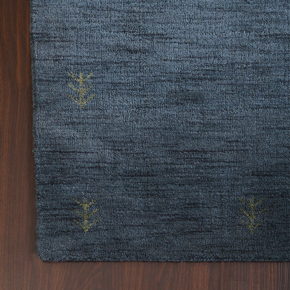 Hand Knotted Wool  Area Rug Contemporary Blue L00226